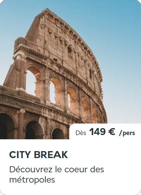 City break card with price tag